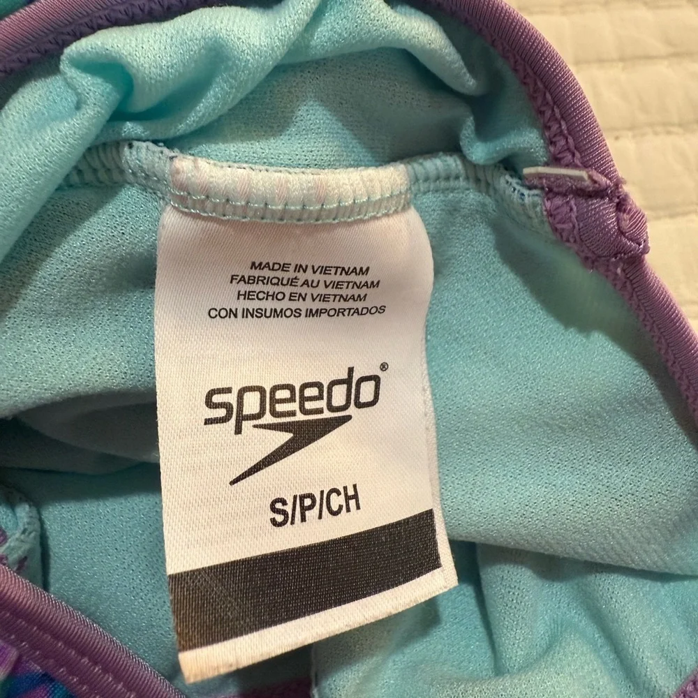Speedo Girl’s Bathing Suit - Blue and Purple Size Small 6